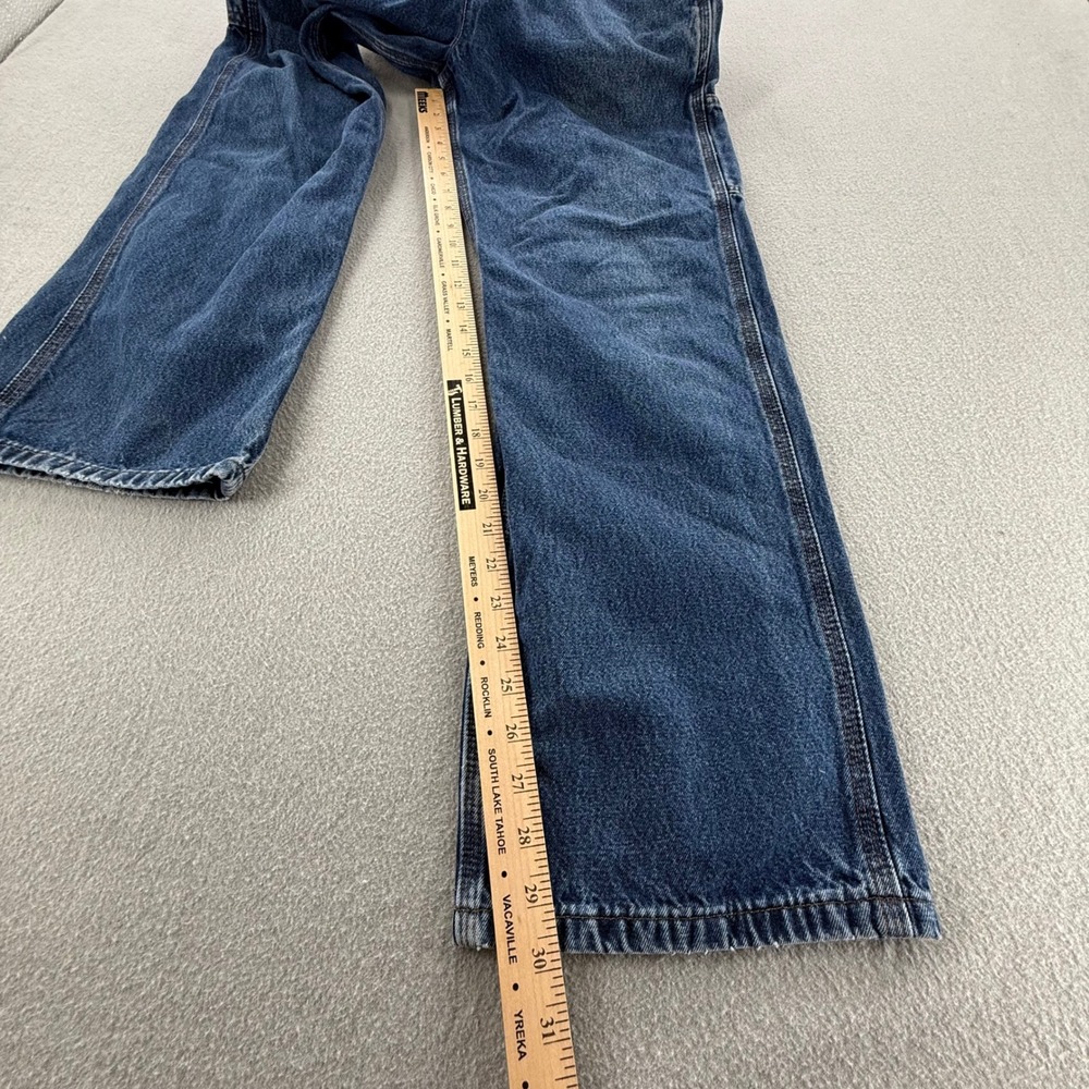 Carhartt Denim Workwear Pockets Bib Overalls Pants Women Small - Picture 4 of 9